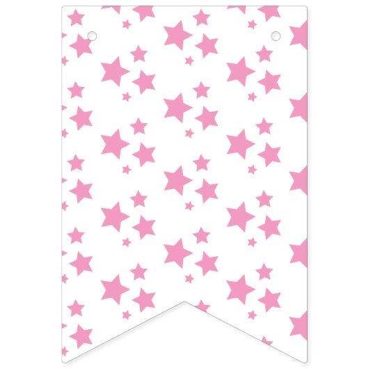 Roze witte sterren Modern design Party Supply Vlaggetjes (Tweede vlag)