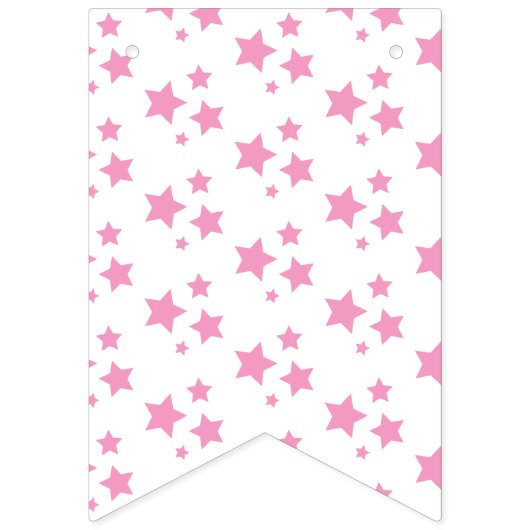 Roze witte sterren Modern design Party Supply Vlaggetjes (Eerste vlag)