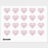  roze witte Sticker hartritme (Vel)
