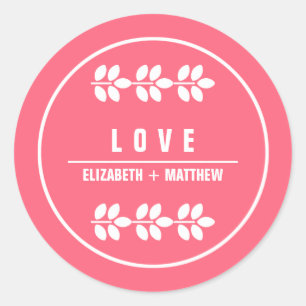 Roze   Witte Stickers voor het huwelijk