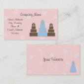 Roze Witte Stip Designer Taarten Visitekaartje (Voorkant / Achterkant)