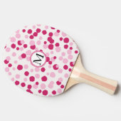 Roze witte Stippen Aangepaste monogram Pingpongped Tafeltennisbatje (Zijkant)