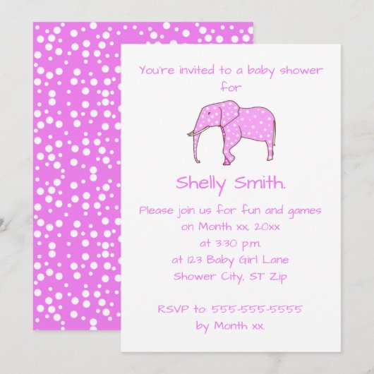 Roze witte Stippen Babyschoenen Kaart (Voorkant / Achterkant)