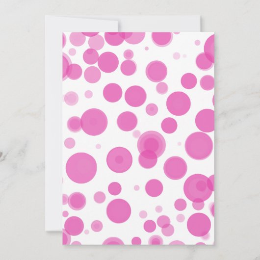 Roze Witte Stippen Bellen Laten we Feestvieren Kaart (Achterkant)