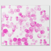 Roze witte Stippen Bubbels Bokeh Effect Cadeaupapier (Vlak)
