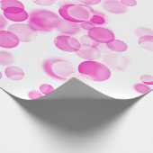 Roze witte Stippen Bubbels Bokeh Effect Cadeaupapier (Hoek)