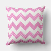 Roze Witte Stippen Chevron Sierkussens Kussen (Achterkant)