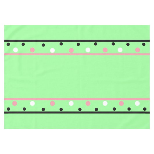 Roze witte stippen groen tafelkleed (Voorkant (Horizontaal))
