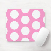 Roze & Witte Stippen Muismat (Met muis)