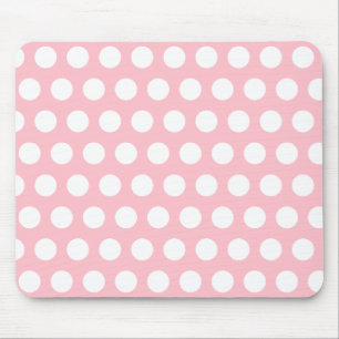 Roze & Witte Stippen Muismat