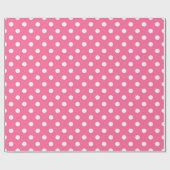 Roze witte stippen ontwerp cadeaupapier (Vlak)