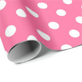 Roze witte stippen ontwerp cadeaupapier (Rol Hoek)