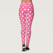 Roze witte stippen ontwerp leggings (Achterkant)