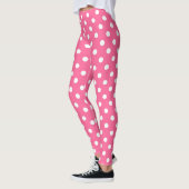 Roze witte stippen ontwerp leggings (Links)