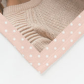 Roze witte Stippen Paardenfoto's Paardenboomgaard Fleece Deken (Hoek)