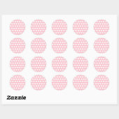 Roze & Witte Stippen Ronde Sticker (Vel)