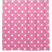 Roze & Witte Stippen Stip Douchegordijn (Voorkant)