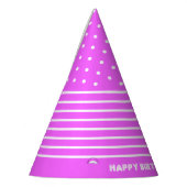 Roze, Witte Stippen, Strepen Party Pet Feesthoedjes (Links)