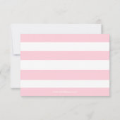 Roze & Witte Streep - 3x5 Geboorteaankondiging Aankondiging (Achterkant)