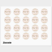 Roze Witte Streep Gouden Confetti Feest Bedankt Ronde Sticker (Vel)