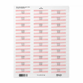  roze witte streep-label etiket (Full Sheet)