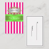 Roze witte streep, limoen groene lint Plaatskaart Plaatskaartje (Voorkant / Achterkant)