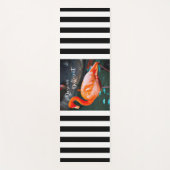 Roze witte streep met Flamingo Black is anders Yogamat (Voorkant)