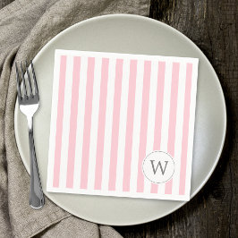 Roze Witte Streep monogram baby shower decor Servet