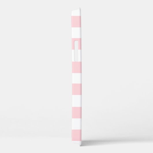 Roze & witte streep monogram iPhone case (Achterkant / Rechts)