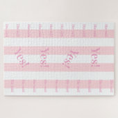 Roze & Witte Streep Ze zei Ja! Kleuren Puzzels (Horizontaal)