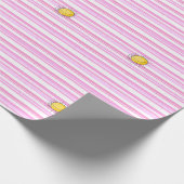 Roze & Witte Streep Zonneschijn Verpakkingsdocumen Cadeaupapier (Hoek)
