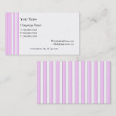 Roze witte strepen Aangepaste Visitekaartjes (Voorkant / Achterkant)