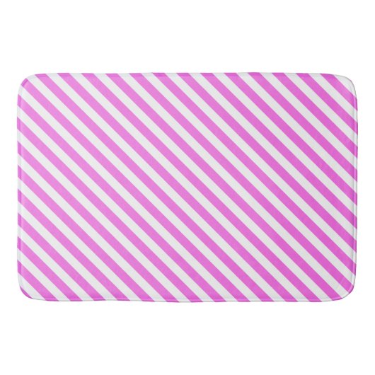 Roze/witte strepen Bath Mat (Voorkant)