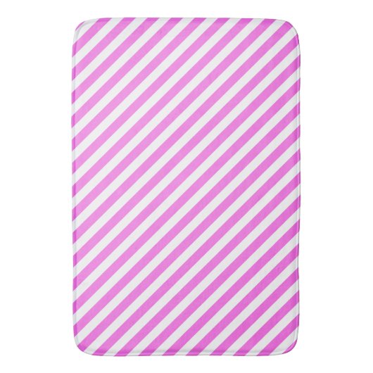 Roze/witte strepen Bath Mat (Voorkant Verticaal)