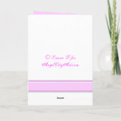 Roze Witte Strepen Bedankkaart (Achterkant)
