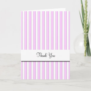 Roze Witte Strepen Bedankkaart