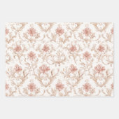 Roze Witte Strepen Bruidsdouche Inpakpapier Vel (Voorkant 3)