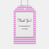 Roze/witte strepen cadeaulabel (Voorkant)