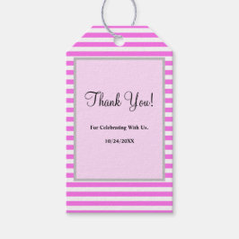 Roze/witte strepen CadeauLabels