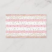 Roze & Witte Strepen, Confetti Luier Raffle Kaarte Informatiekaartje (Achterkant)