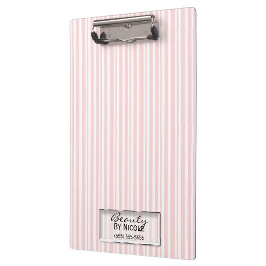 Roze witte strepen elegant grafische vormgeving op klembord (Links)