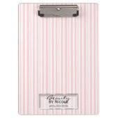 Roze witte strepen elegant grafische vormgeving op klembord (Voorkant)
