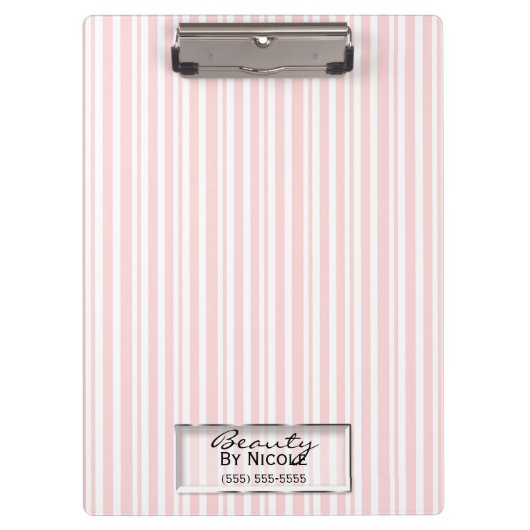 Roze witte strepen elegant grafische vormgeving op klembord (Voorkant)