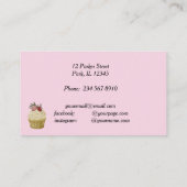 Roze witte strepen en gaffelkook visitekaartje (Achterkant)