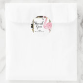 Roze witte strepen en gouden Confetti Ronde Sticker (Tas)