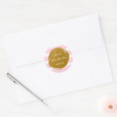 Roze witte strepen en goudolie Waterverf Sticker (Envelop)