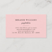 Roze witte strepen Gold Polka Dots Visitekaartje (Achterkant)