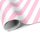 Roze Witte Strepen Gouden Tekst Kerstmis Verjaarda Cadeaupapier (Rol Hoek)