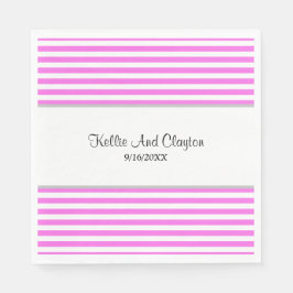 Roze/Witte Strepen Huwelijksservetten Servet