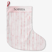  roze witte strepen kerst grote kerstsok (Voorkant)